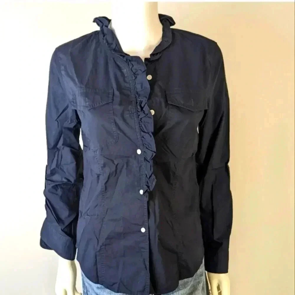 Talbots Ruffled Button Front Shirt - 4